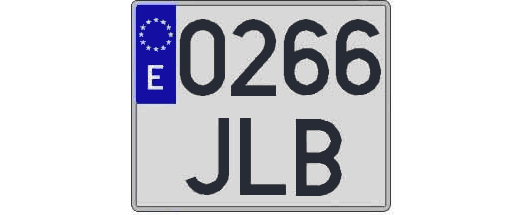 0266JLB matricula cuadrada