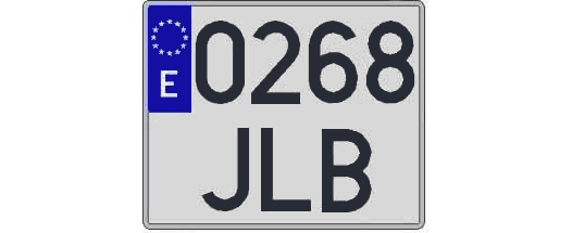 0268JLB matricula cuadrada