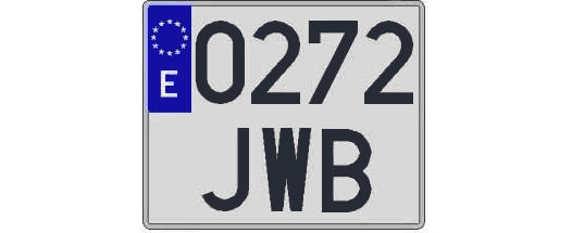 0272JWB matricula cuadrada