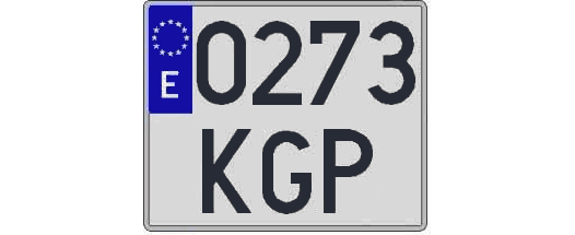 0273KGP matricula cuadrada