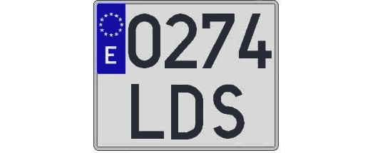 0274LDS matricula cuadrada