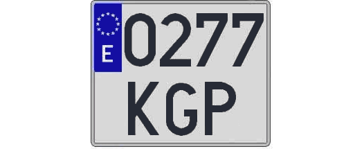 0277KGP matricula cuadrada
