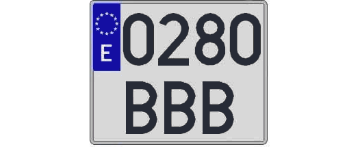 0280BBB matricula cuadrada