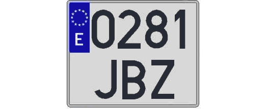 0281JBZ matricula cuadrada