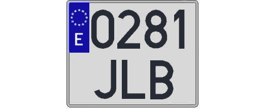 0281JLB matricula cuadrada