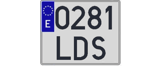 0281LDS matricula cuadrada