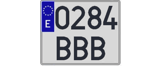 0284BBB matricula cuadrada
