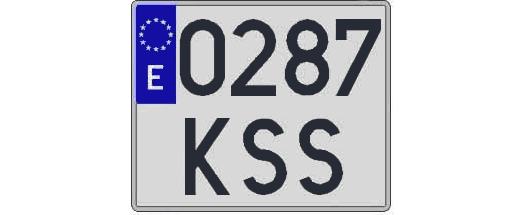 0287KSS matricula cuadrada