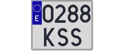 0288KSS matricula cuadrada