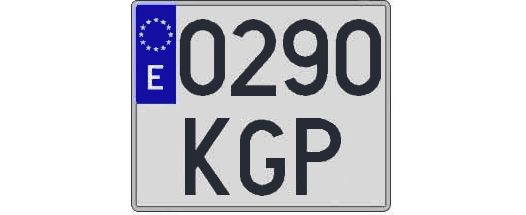 0290KGP matricula cuadrada