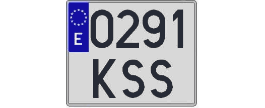 0291KSS matricula cuadrada