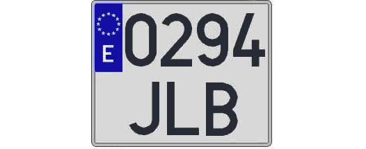 0294JLB matricula cuadrada