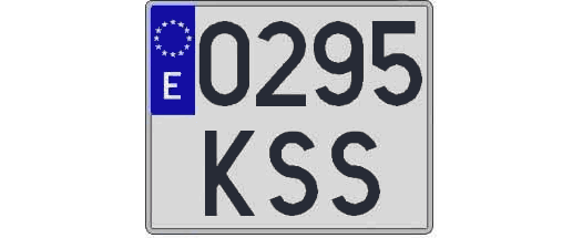 0295KSS matricula cuadrada