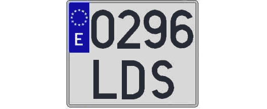 0296LDS matricula cuadrada