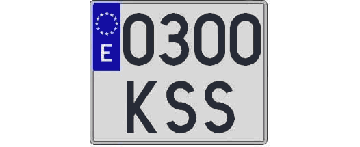 0300KSS matricula cuadrada