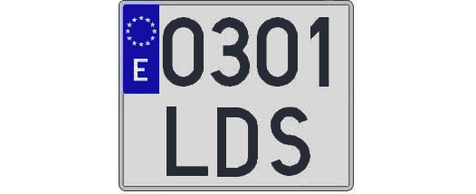 0301LDS matricula cuadrada