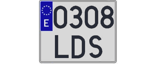 0308LDS matricula cuadrada