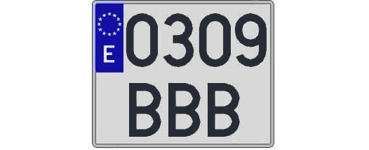 0309BBB matricula cuadrada