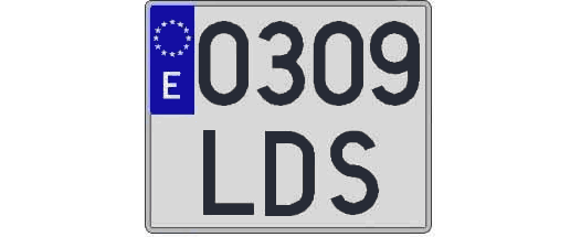 0309LDS matricula cuadrada