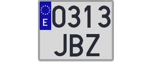 0313JBZ matricula cuadrada