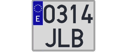 0314JLB matricula cuadrada