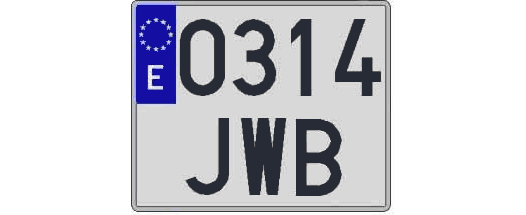 0314JWB matricula cuadrada