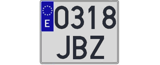 0318JBZ matricula cuadrada