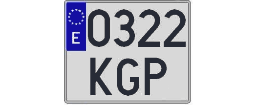 0322KGP matricula cuadrada