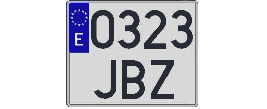 0323JBZ matricula cuadrada