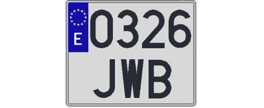 0326JWB matricula cuadrada
