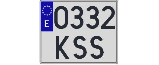 0332KSS matricula cuadrada