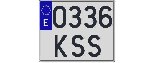 0336KSS matricula cuadrada