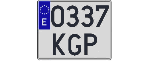 0337KGP matricula cuadrada