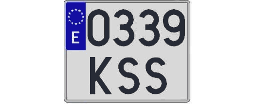 0339KSS matricula cuadrada