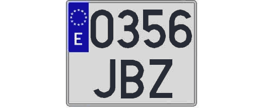 0356JBZ matricula cuadrada