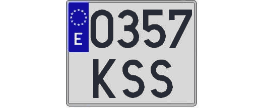 0357KSS matricula cuadrada