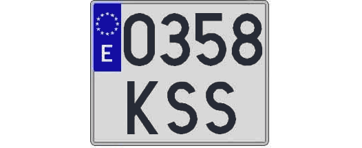 0358KSS matricula cuadrada