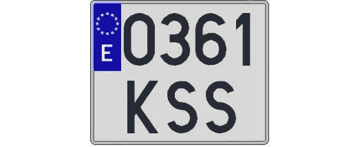 0361KSS matricula cuadrada