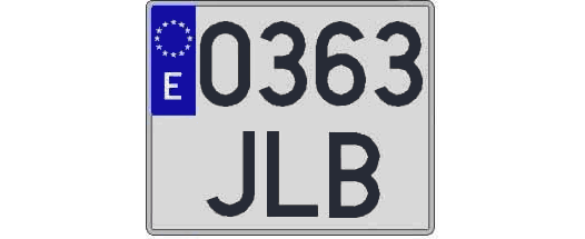 0363JLB matricula cuadrada