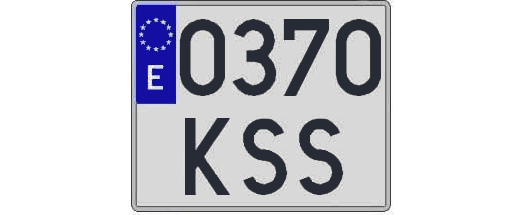 0370KSS matricula cuadrada