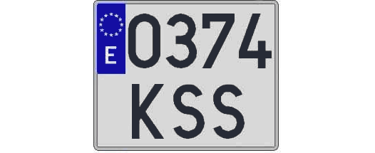 0374KSS matricula cuadrada