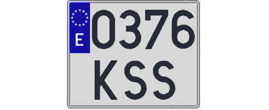 0376KSS matricula cuadrada