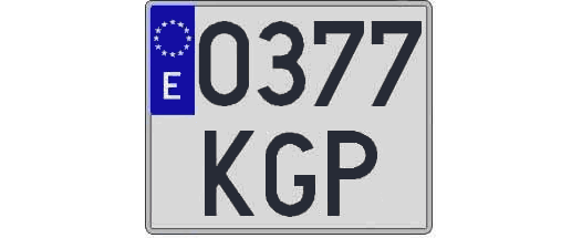 0377KGP matricula cuadrada