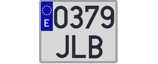 0379JLB matricula cuadrada