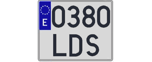 0380LDS matricula cuadrada