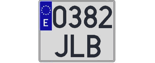 0382JLB matricula cuadrada