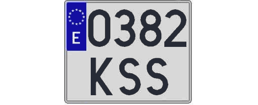0382KSS matricula cuadrada