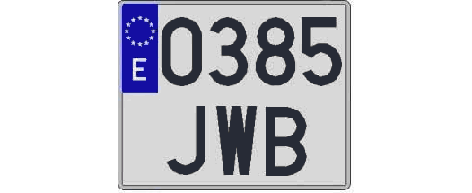 0385JWB matricula cuadrada