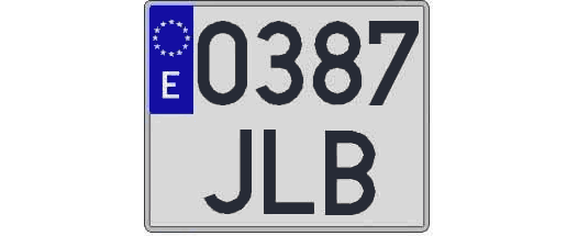 0387JLB matricula cuadrada