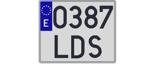 0387LDS matricula cuadrada